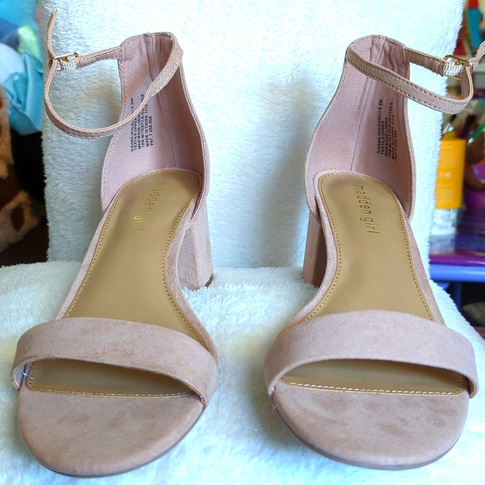 Blush pink Madden Girl 8.5 Wide 2 strap heel